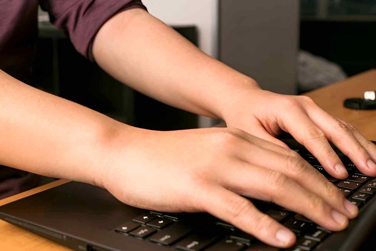キーボードを打つ人